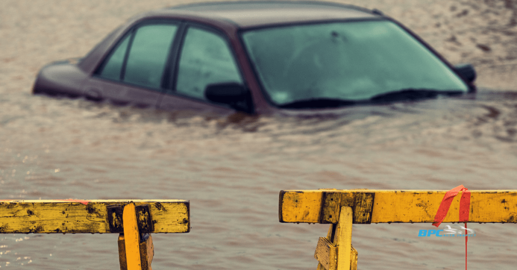 Severely Flood-Damaged Car