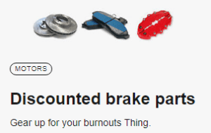 Discounted brake replacement parts at eBay.